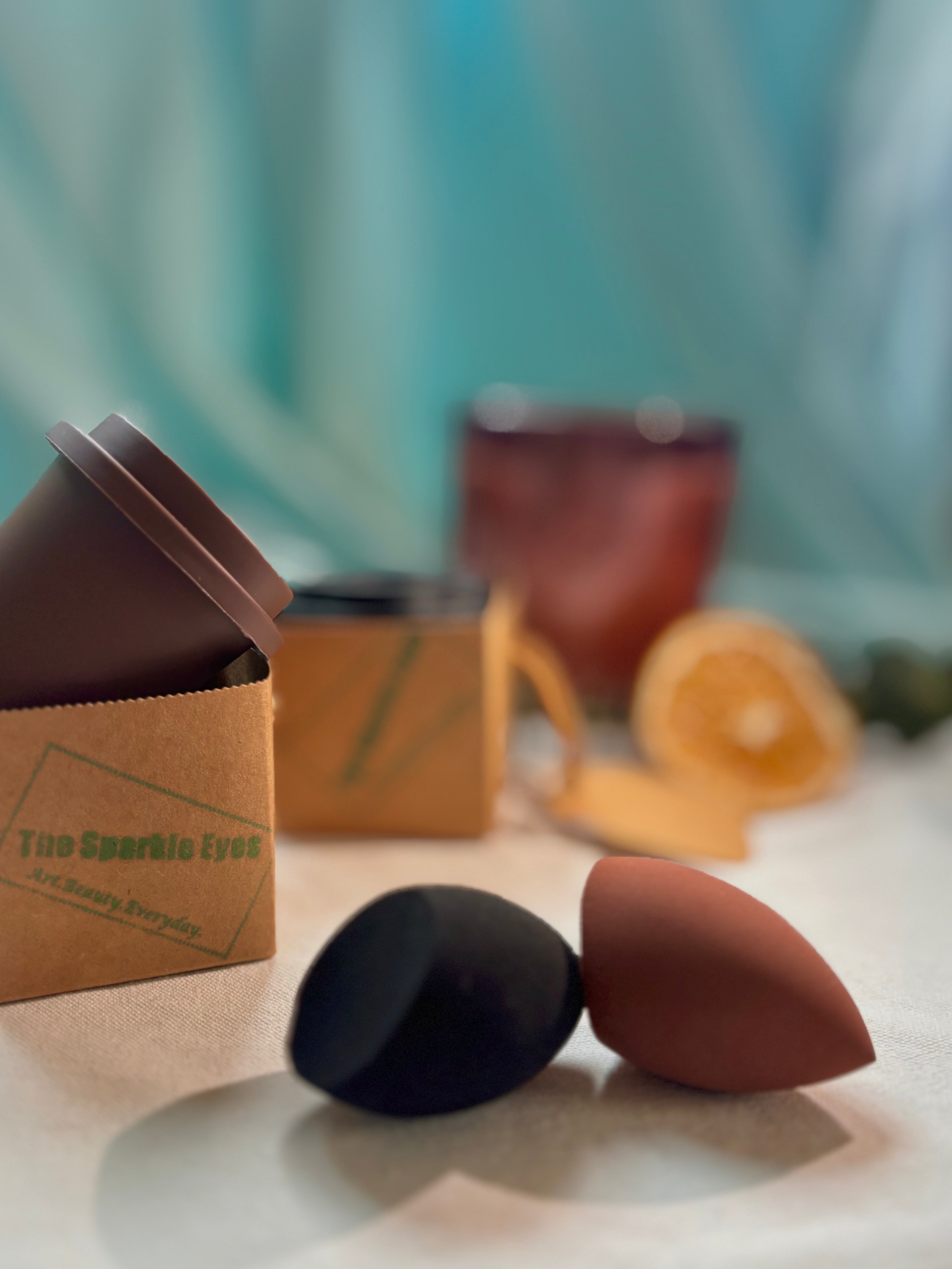 [Atelier]Morning Brew Teardrop Sponge Airbrushed Finish Cosmetic Puff Set – Iced Americano & Yuenyeung Edition
