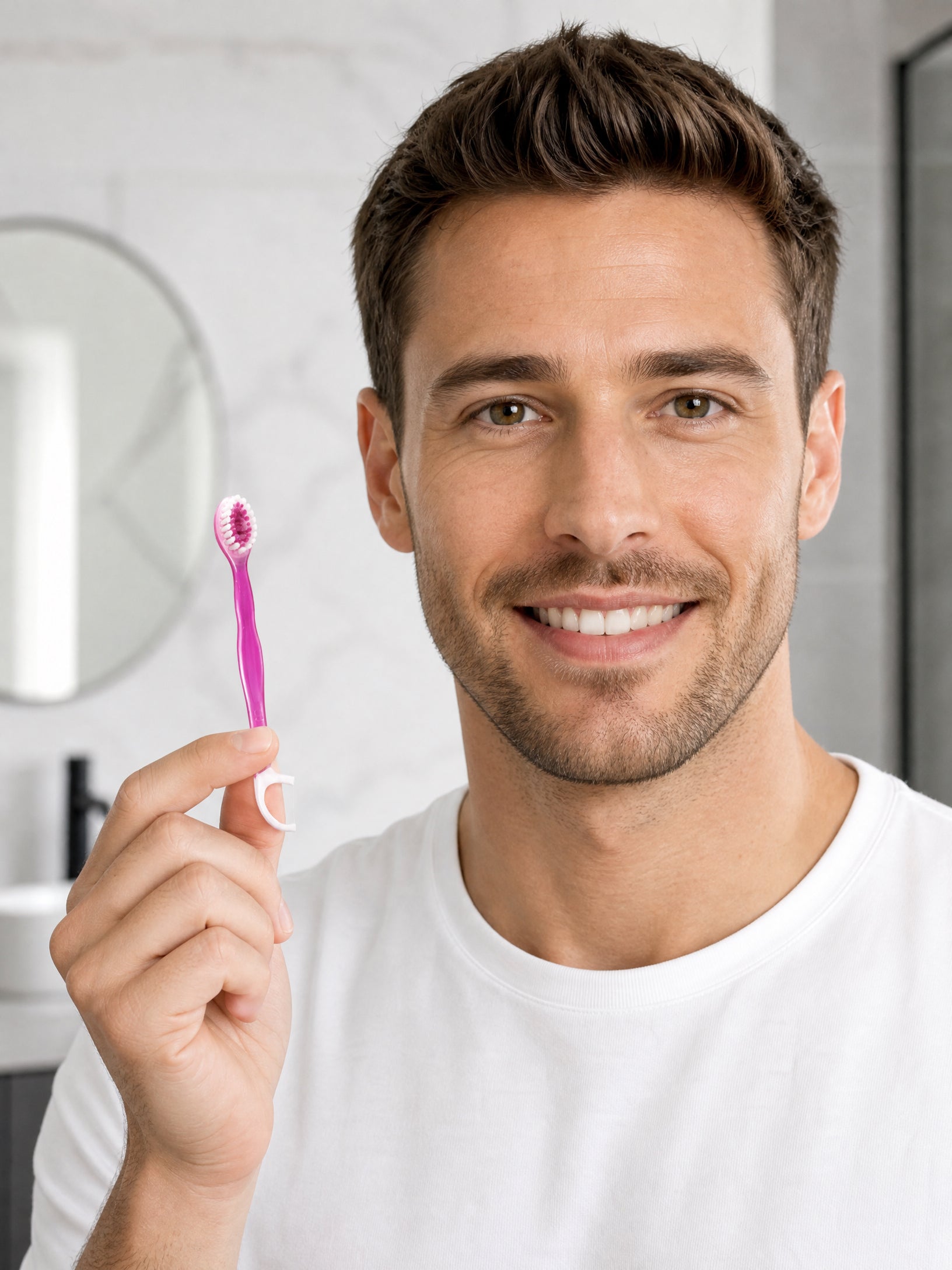 4-in-1 Pop Bead Travel Toothbrush | Floss, Toothpick & Breath Freshener | 2pcs Mixed Flavors