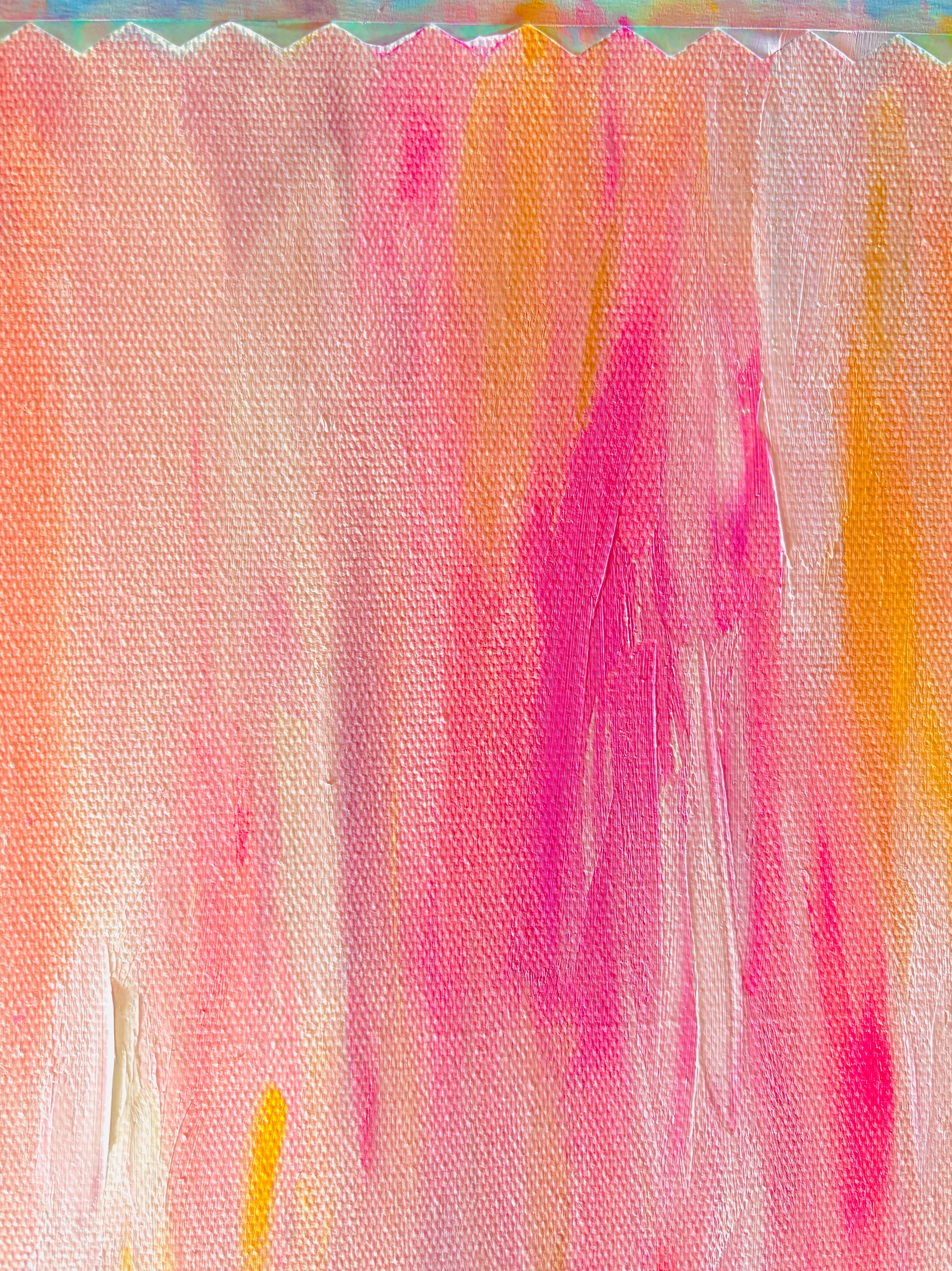 [Pre-order]Cascading Halves — Blue & Pink | Original Oil Painting 50×60cm