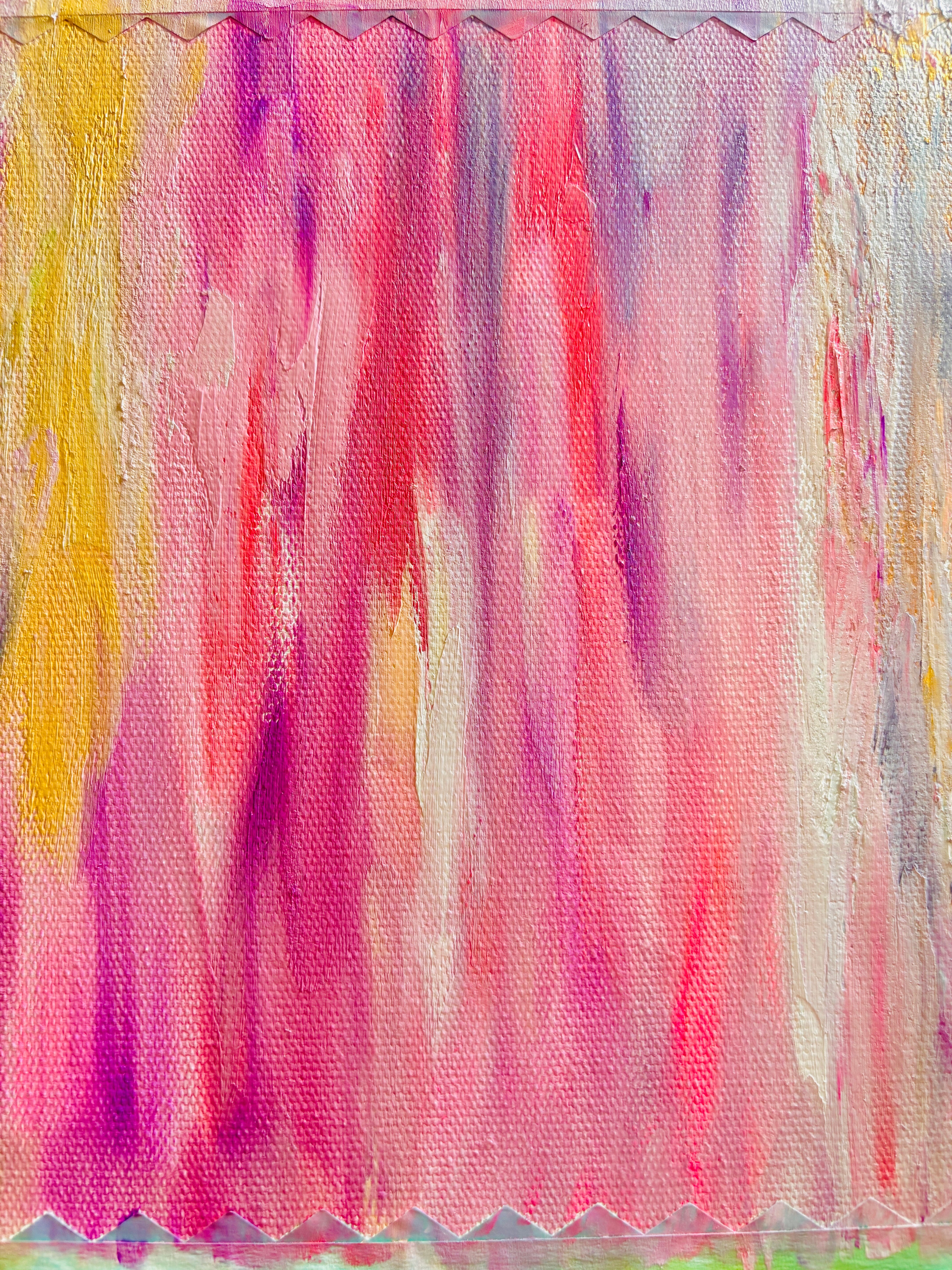 [Pre-order]Cascading Halves — Blue & Pink | Original Oil Painting 50×60cm